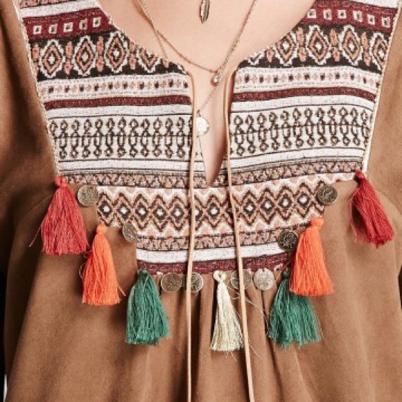 Suede Embellished Mini Dress - Picture 5 of 6